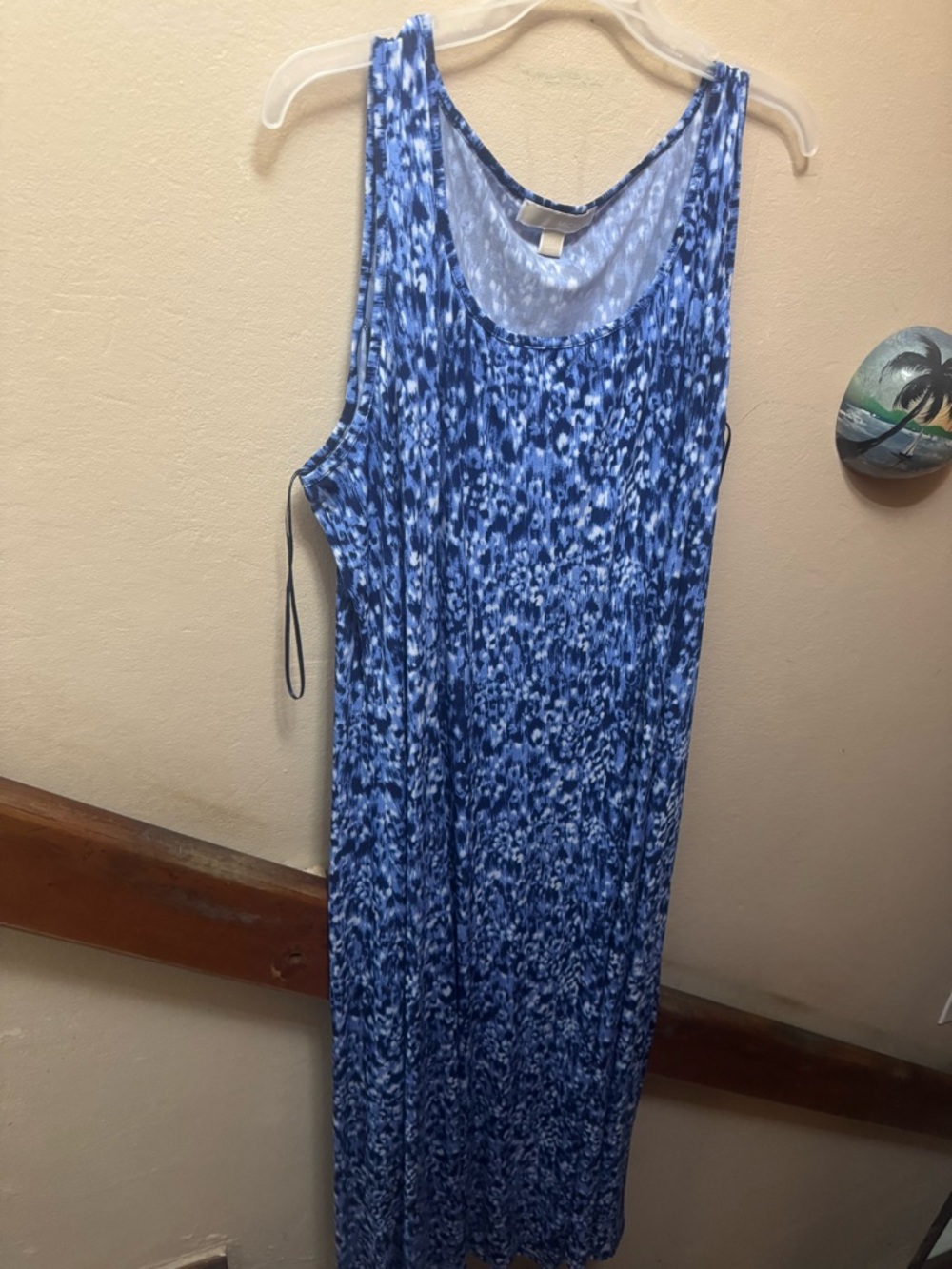Michael Kors Blue and White Printed Maxi Dress